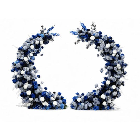 Floral arch — blue & white